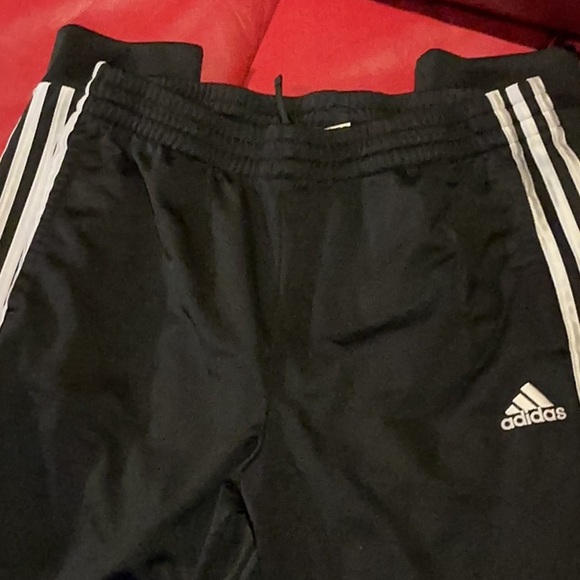 adidas Black Jogger Pants with White Side Stripes - Picture 2 of 3